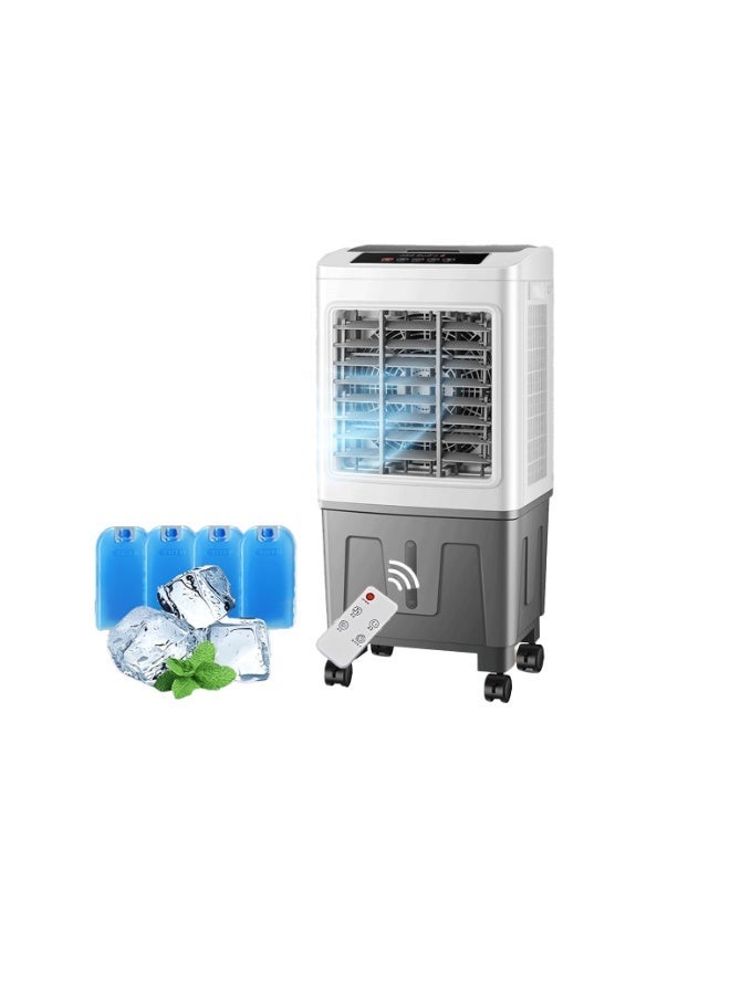 GREEN LION Portable Air Cooler 40L 150W with Cool Function Air Conditioner / Remote Control / Digital Display / Energy Efficient / Eco-Friendly Cooling / Humidification adds moisture / Energy-efficient consumes less power / GA40 - White & Gray - Image 1